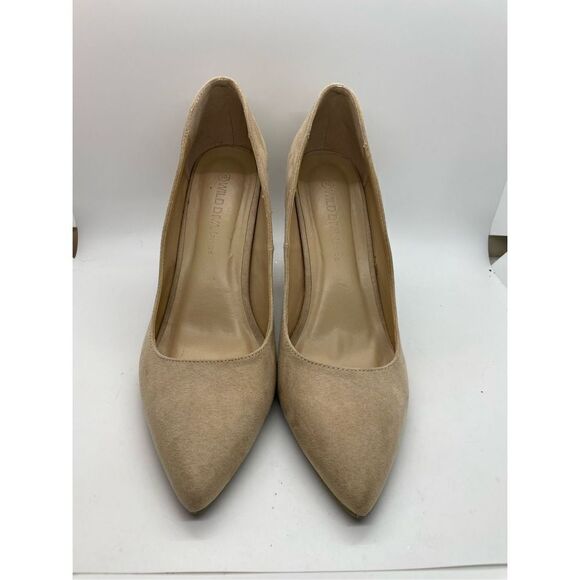 Wild Diva Women's Tan Classic Suede Leather Pointed Toe High Heeled Shoe Size 10 - Picture 2 of 9